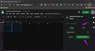 Cara Mengunci Sel dan Baris di Google Spreadsheet di Web