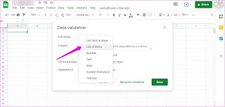 Cara Membuat, Mengedit dan Menghapus Daftar Drop-Down di Google Spreadsheet