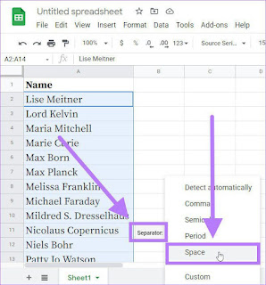 Cara Menggunakan Teks Split ke Kolom di Google Sheets