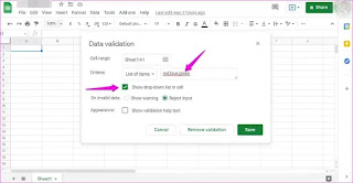 Cara Membuat, Mengedit dan Menghapus Daftar Drop-Down di Google Spreadsheet