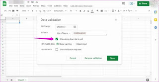 Cara Membuat, Mengedit dan Menghapus Daftar Drop-Down di Google Spreadsheet