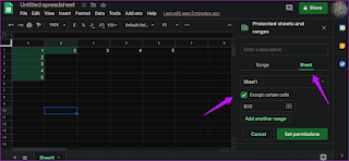 Cara Mengunci Sel dan Baris di Google Spreadsheet di Web