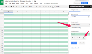 Cara Mewarnai Baris atau Kolom Alternatif di Google Sheets